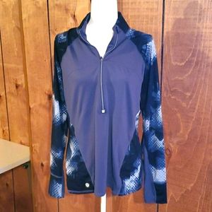 Athleta blue half zip xl